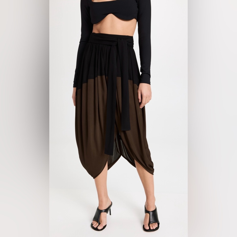 Proenza Schouler Gathered two-tone voile midi skirt - Picture 7 of 9
